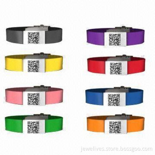 Promotional silicone wristband with QR code